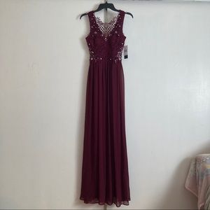 Maroon Formal Slit Dress